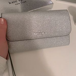 Kate Spade silver sparkly wristlet